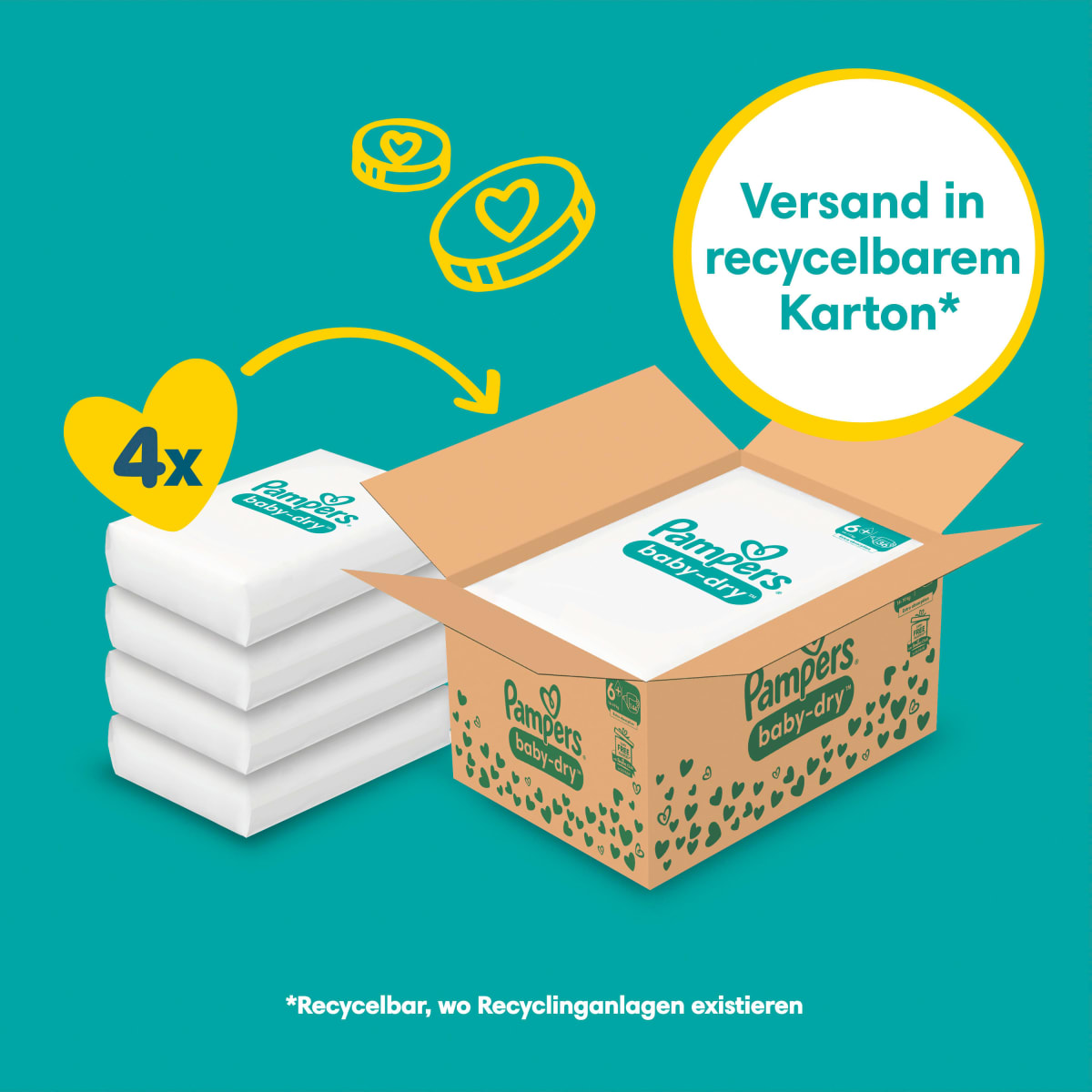 Windeln Baby Dry Gr.6+ Extra Large (14-19 kg), Monatsbox, 144 St