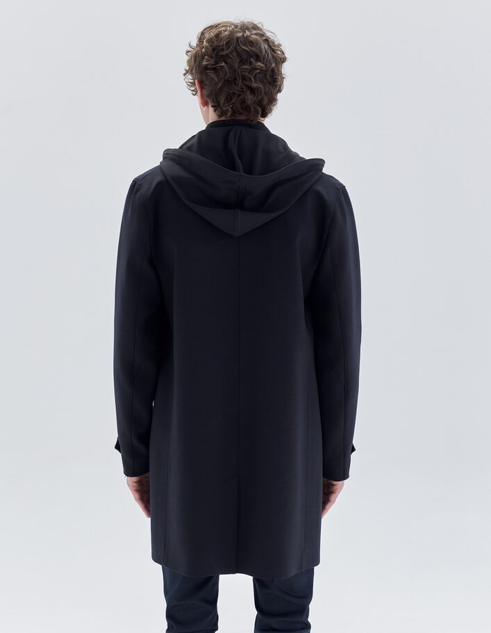 Trench marine à parementure-capuche amovible Homme