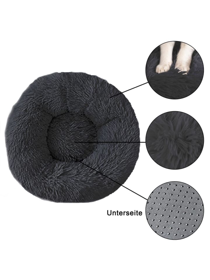 Intirilife Hundebett Katzenbett in Dunkel Grau 80cm günstig kaufen 80 cm