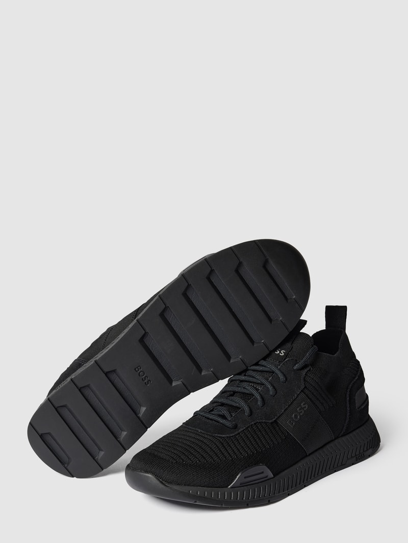 Sneaker mit Label-Details Modell 'Titanium_Runn' in schwarz