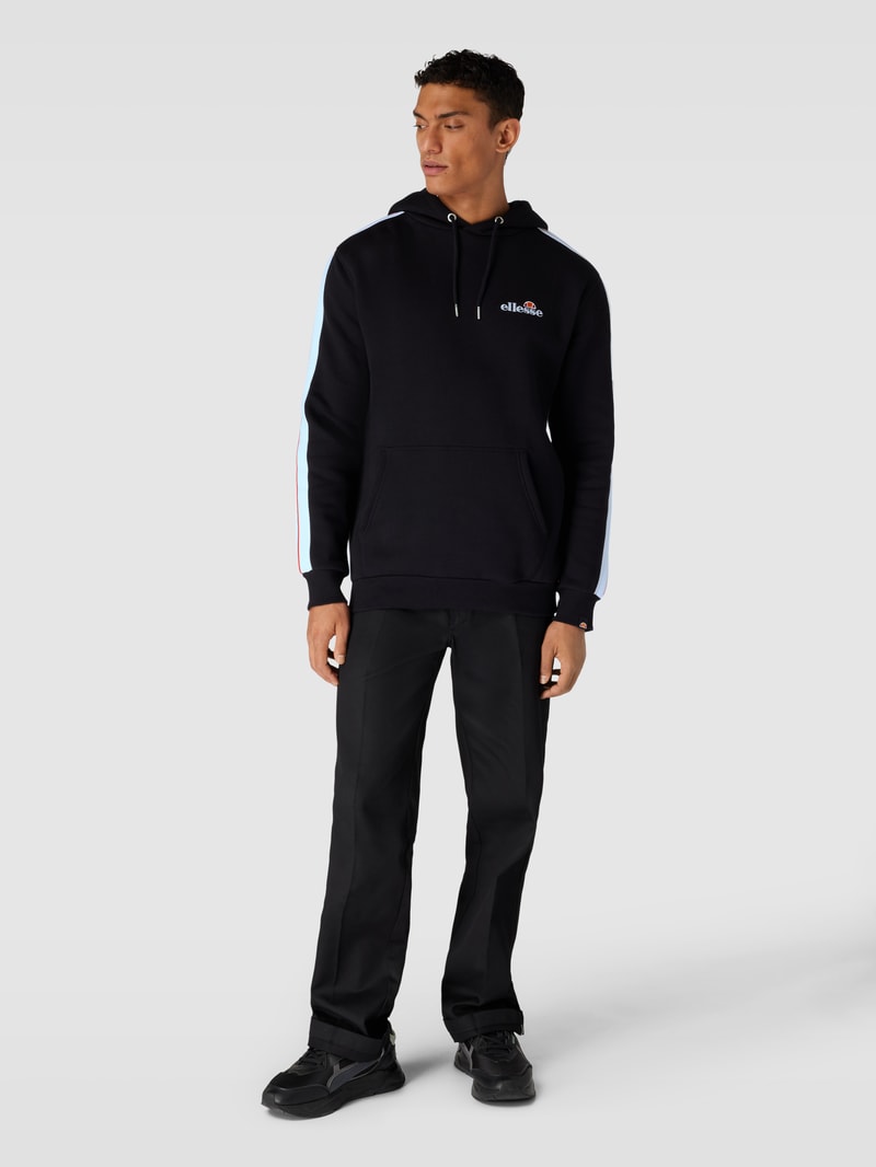 Hoodie mit Label-Stitching Modell 'Paiger' in schwarz