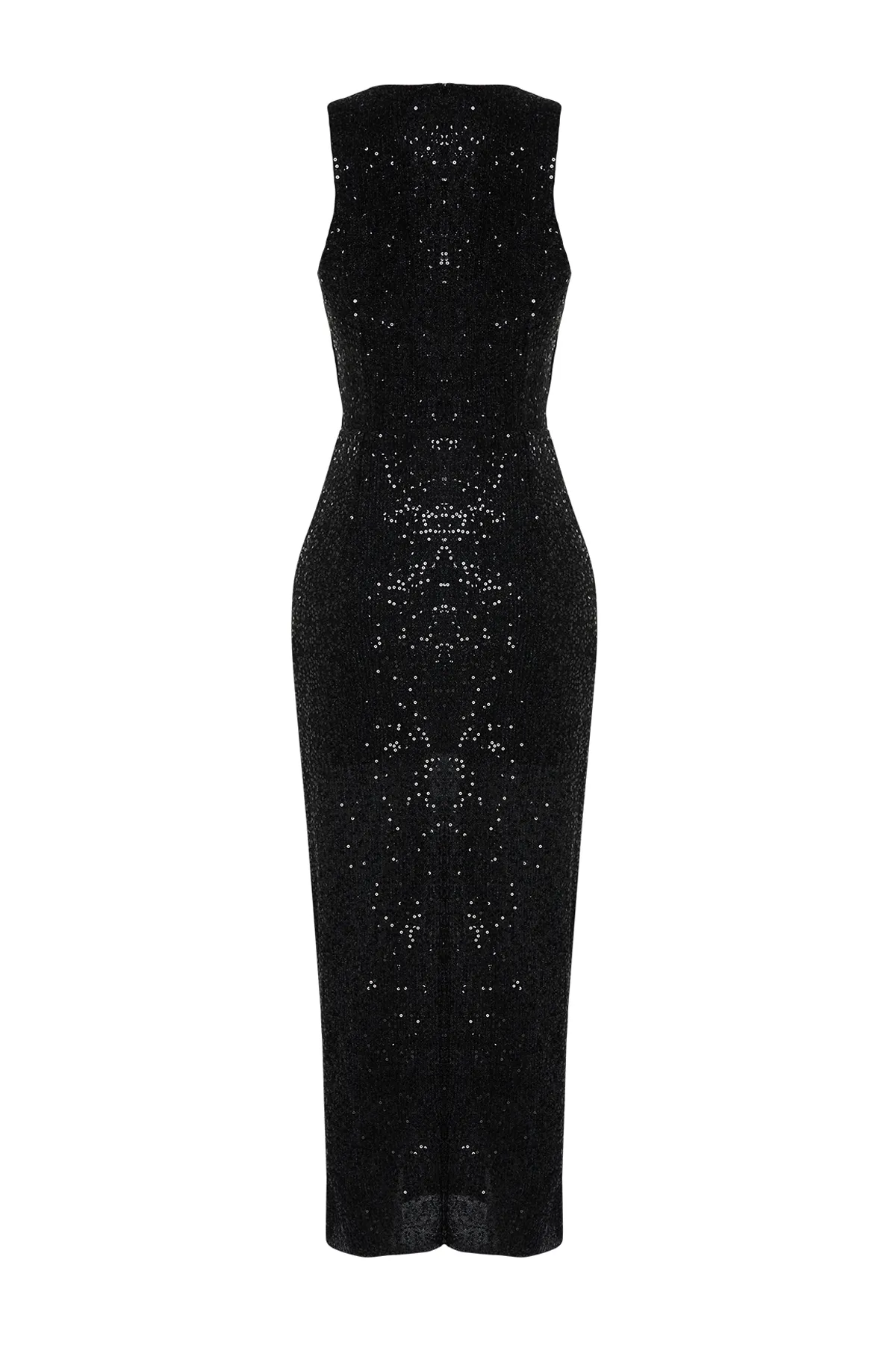 Trendyol Collection  Glitzer Pailletten Pailletten Schwarzes Abendkleid - Body Sitting Knitted