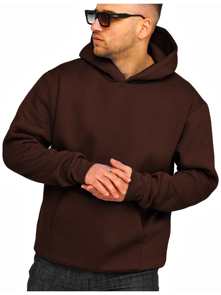 DAILY COTTON Kapuzenpullover - DCTALGAR Oversize Hoodie Sweatshirt in Braun günstig kaufen