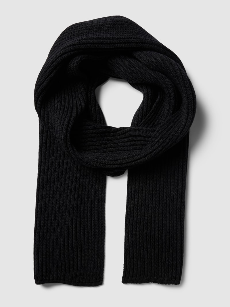 Schal in unifarbenem Design aus Schurwoll-Mix in schwarz