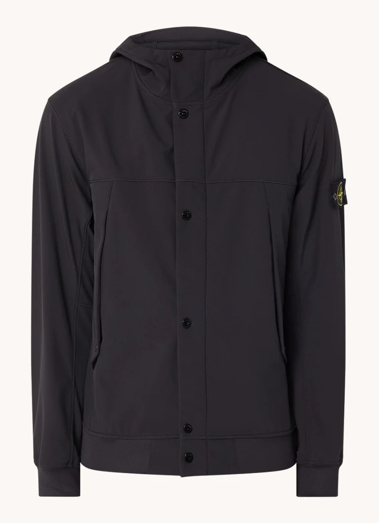 Μπουφάν Stone Island 40227 softshell με λογότυπο και κουκούλα