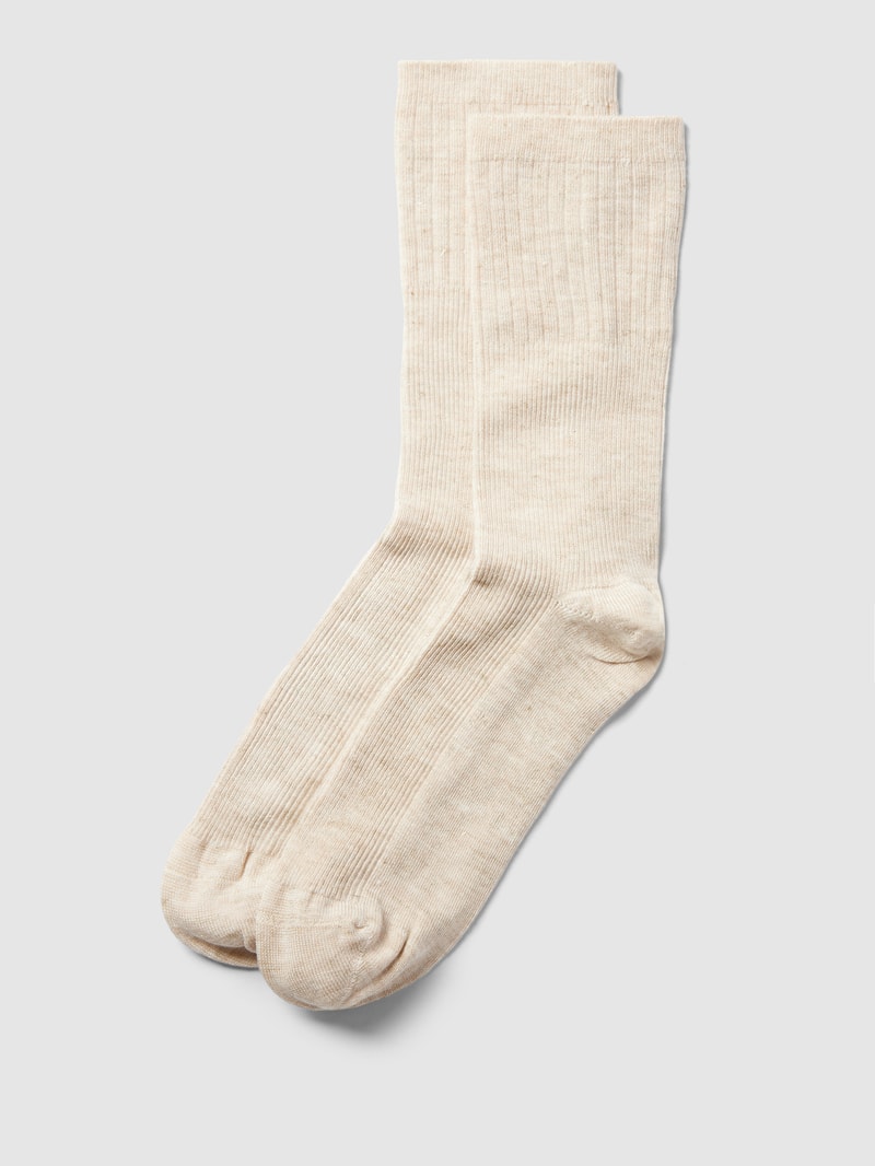 Socken mit Label-Detail Modell 'CLAUDINE' in beige meliert