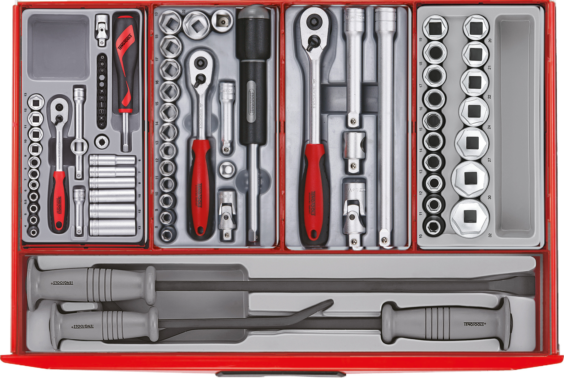 Wózek narzędziowy Teng Tools 122390170 TCMM259NW, biały, mini zestaw główny, 7 szuflad