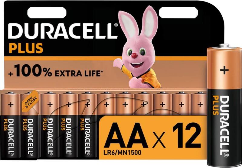 Duracell-Batterien Plus 100 AA 1,5 V 12 Stück