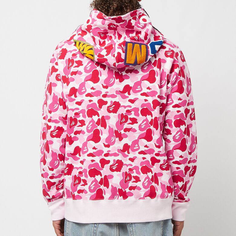 A Bathing Ape ABC Camo Shark Full Zip Hoodie pink