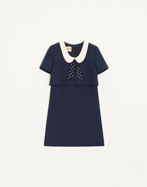 Vestido curto de crepe de alta costura