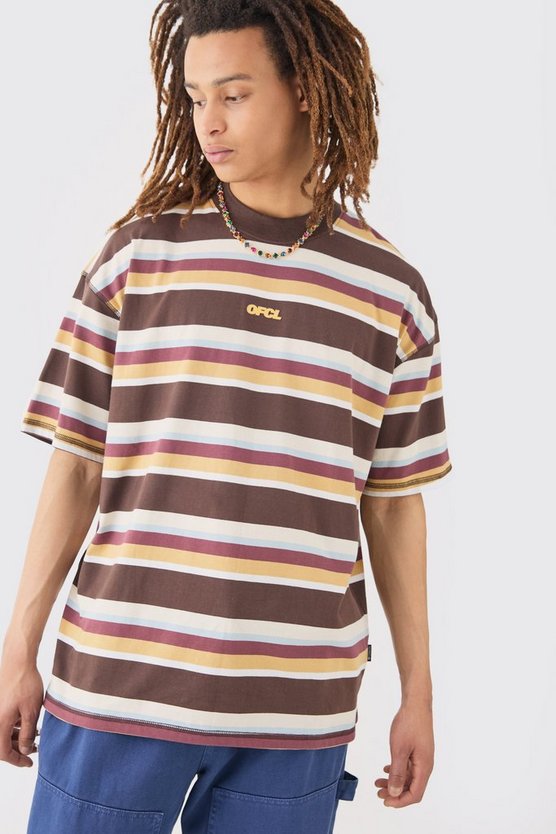 Gestreiftes Oversize Official T-Shirt