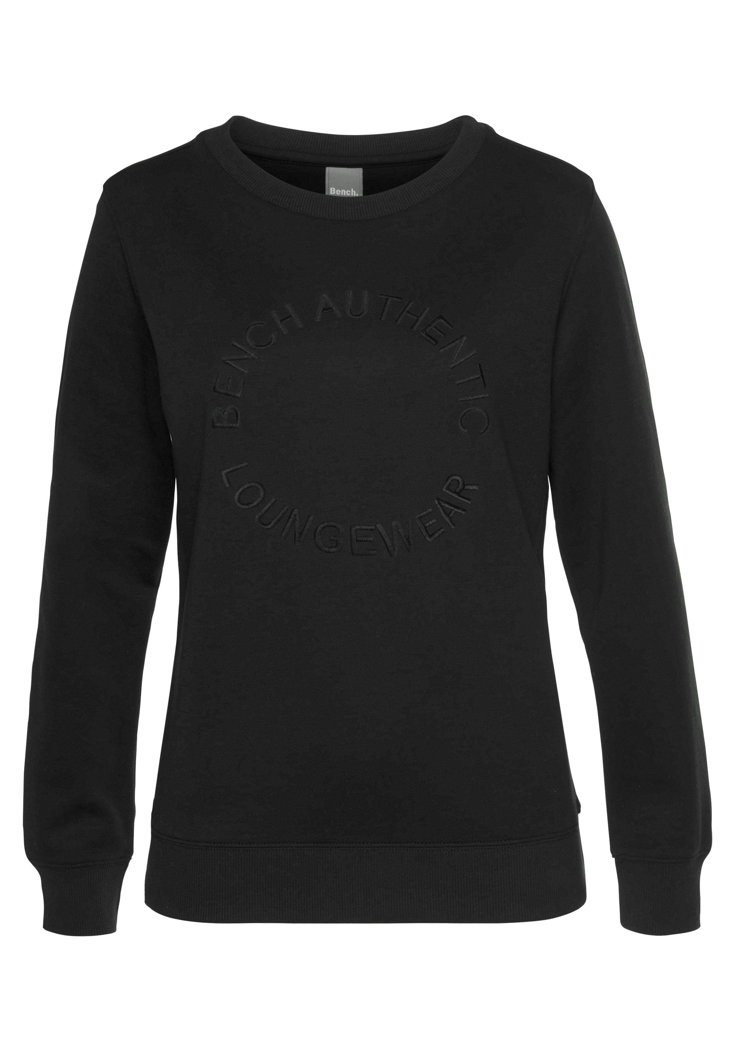 Bench. Loungewear Sweatshirt mit Logostickerei mit runder Logostickerei, Loungeanzug