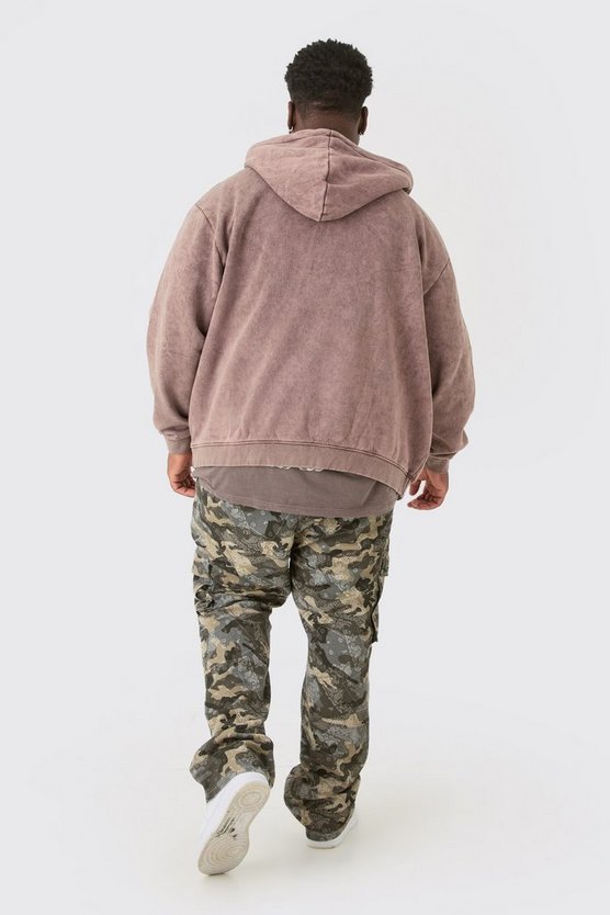 Plus Oversize Man Hoodie mit Reißverschluss