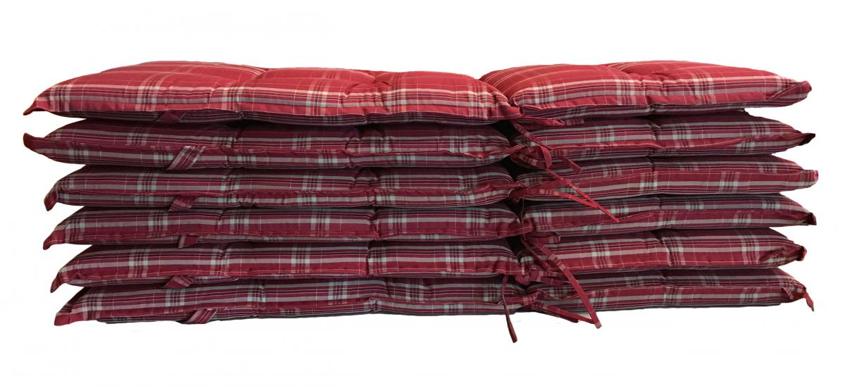 Grasekamp 6 Stück Auflagen Rubin Kissen Polster Klapp-Sessel Garten-Stuhl
