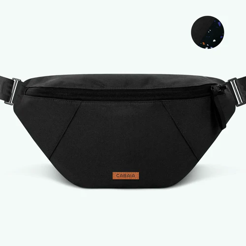 Large Berlin black fanny pack