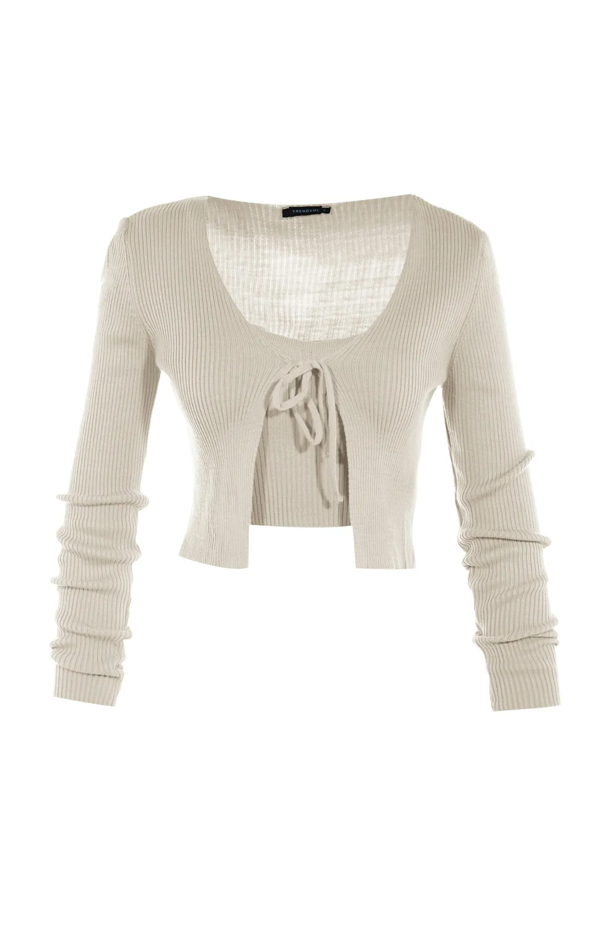 Trendyol Collection  Stone Crop Bluse-Cardigan Strickset mit Schnürung TWOSS21HI0002