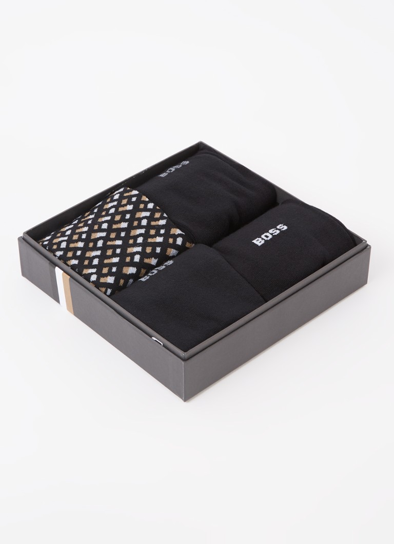 Șosete cu logo HUGO BOSS, set de 4
