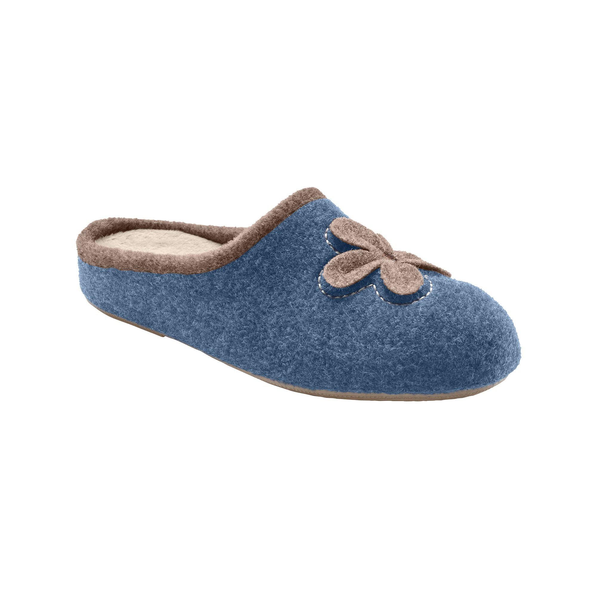 Chaussons mules fleur appliquée