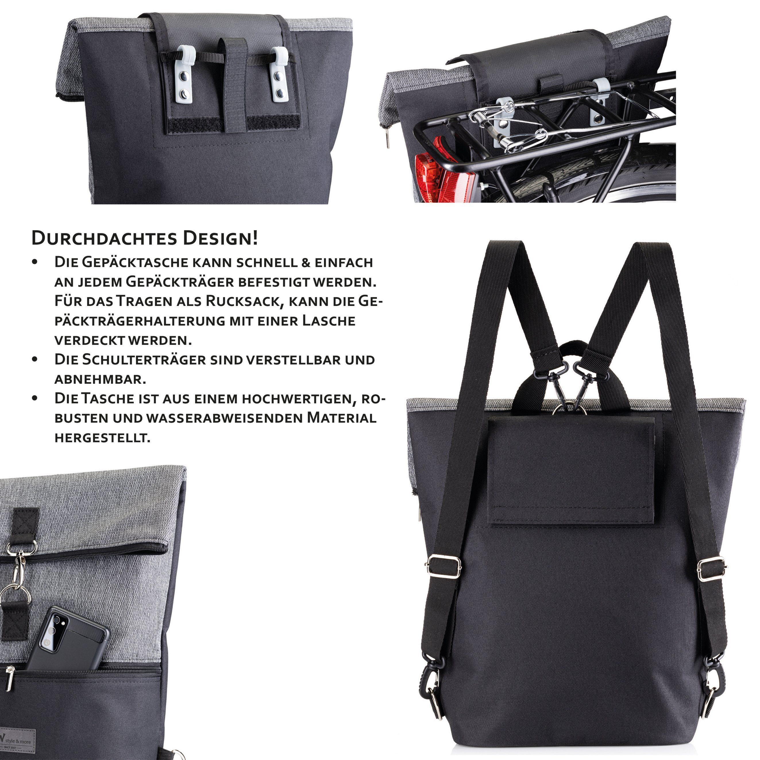 BambiniWelt by Rafael K. Fahrradtasche Fahrradtasche Gepäckträgertasche Rucksack Fahrradrucksack, Gepäckträgertasche/Fahrradrucksack