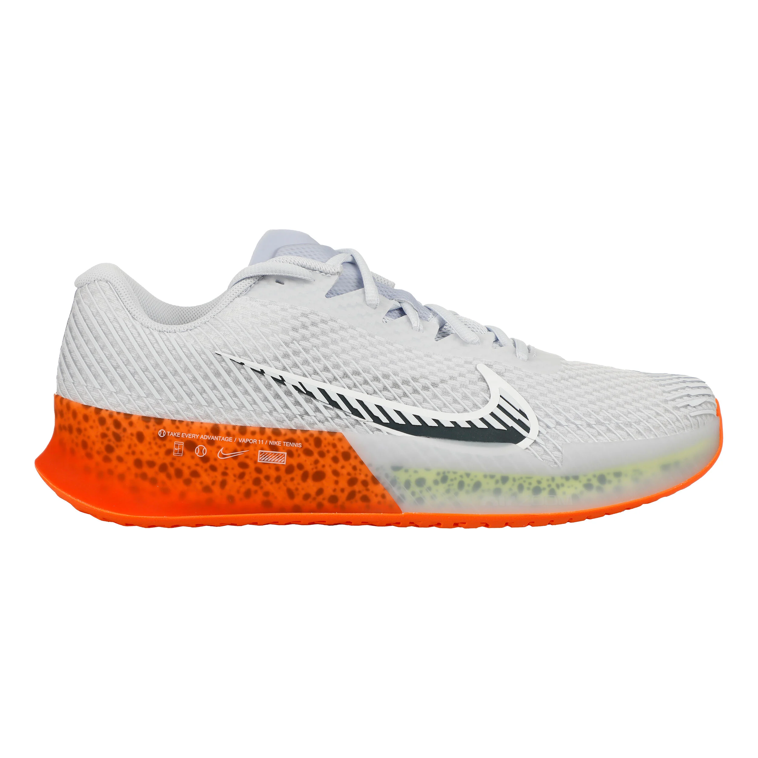 Air Zoom Vapor 11 Electric Allcourtschuh Herren - Weiß, Orange