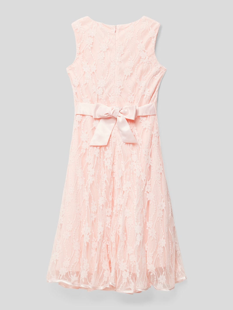 Kleid mit floraler Spitze in rosé