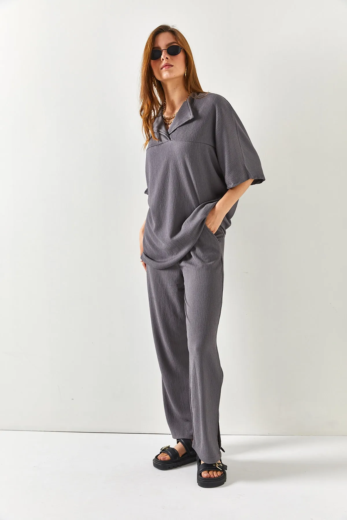 Olalook  Zweiteiler - Grau - Oversized