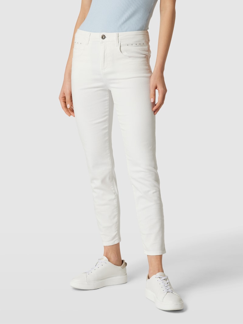 Jeans mit Label-Details Modell 'Shakira' in weiß