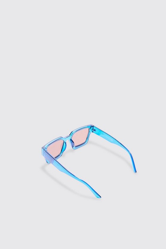 Blaue Plastik Retro-Sonnenbrille