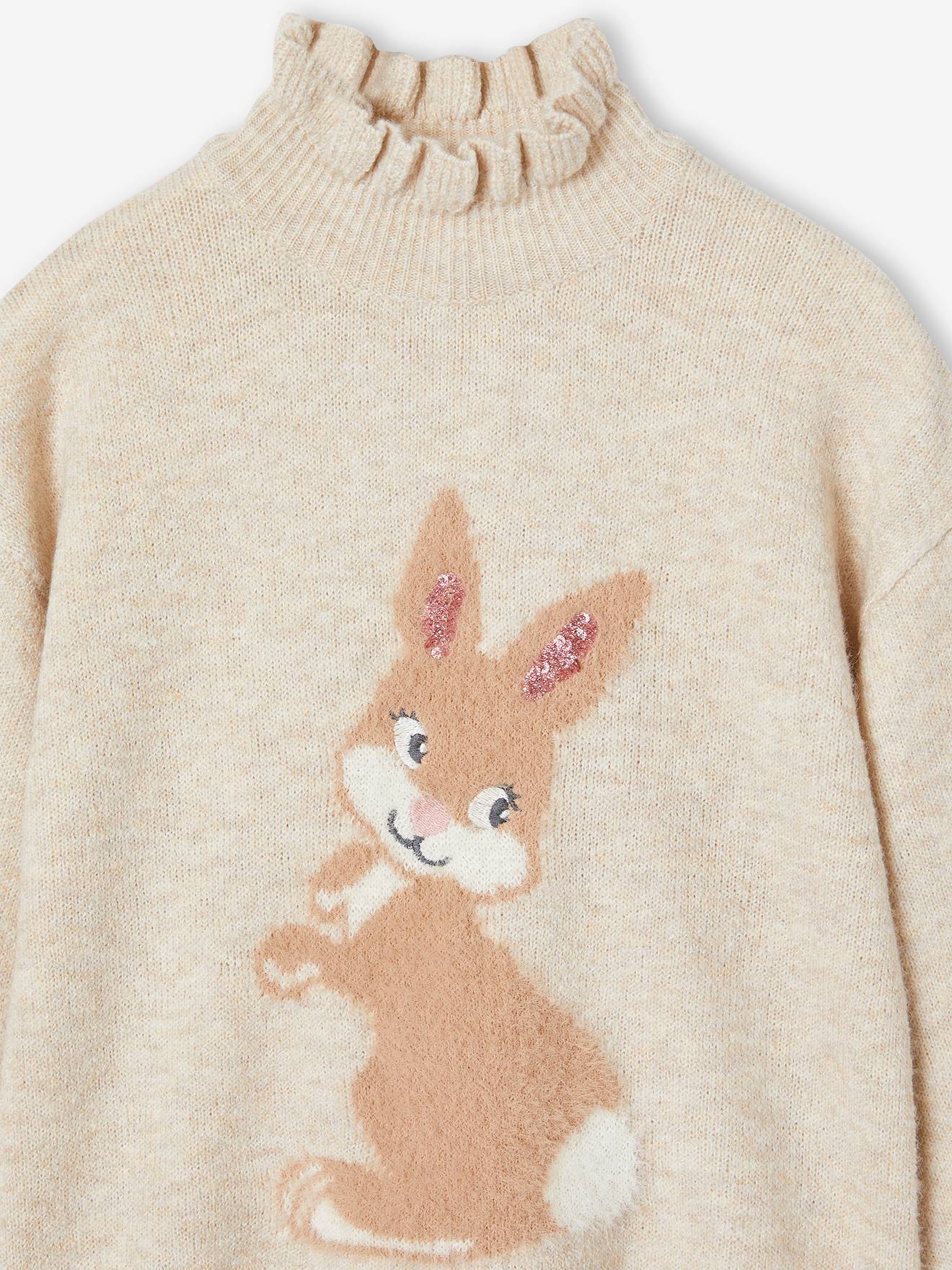 Vertbaudet Mädchen Jacquard-Pullover - beige meliert