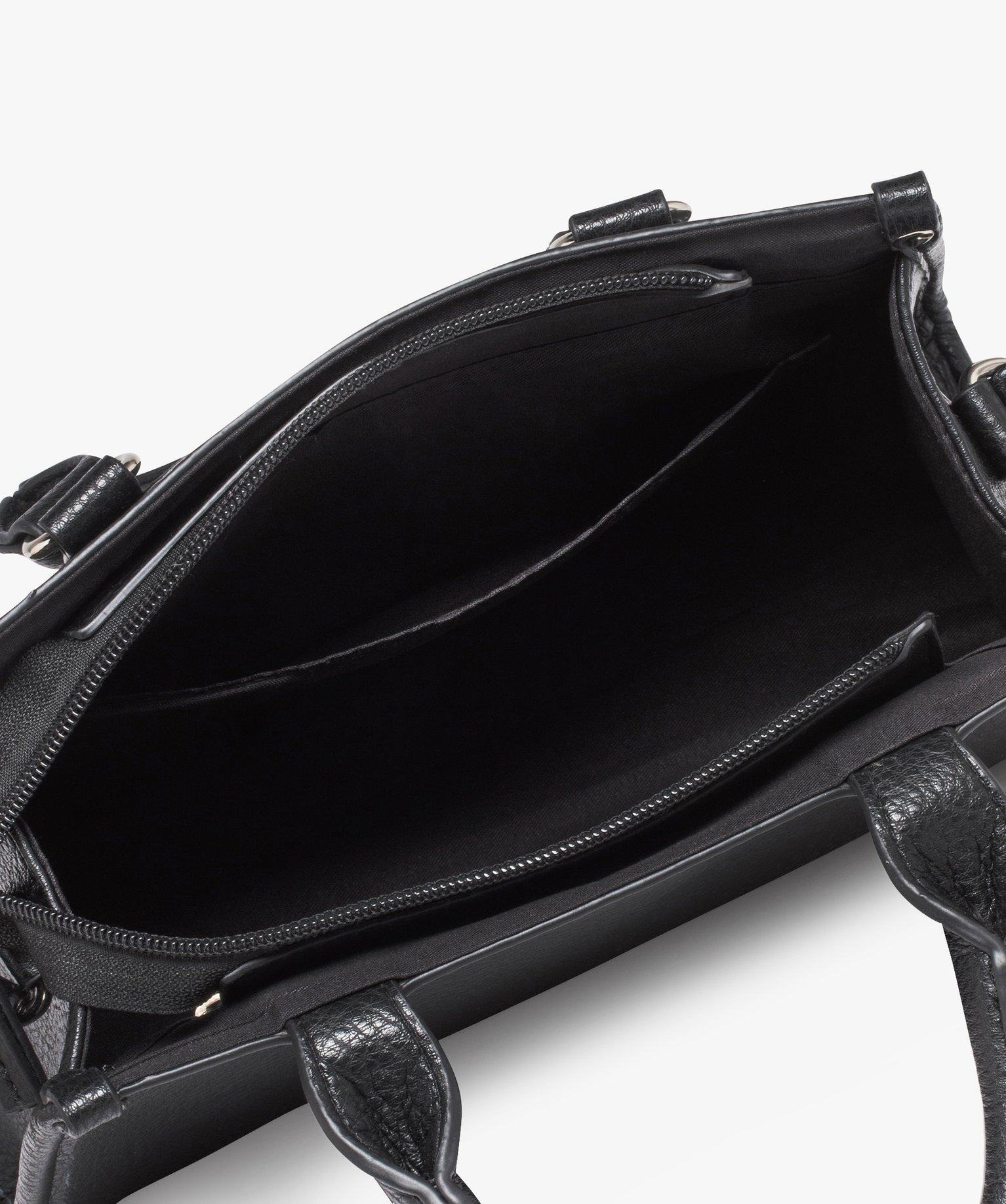 Sac à main grainé compact avec bandoulière amovible femme noir | GEMO