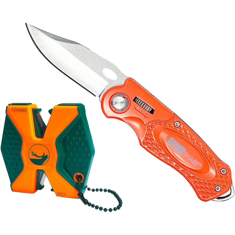 Accusharp Messerschärfer SharpNEasy 2 Step + Sportmesser &ndash; Frankonia Edition