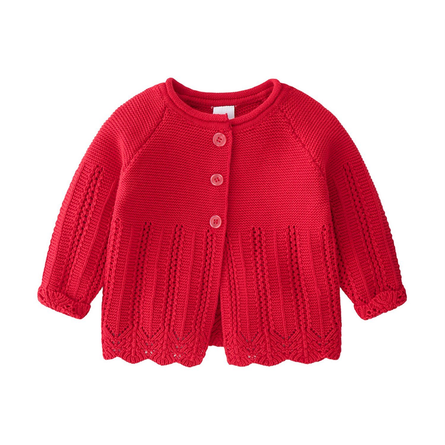 TOPMELON Strickjacke Gestrickte Strickjacke für Babys Mädchen Knopfleiste