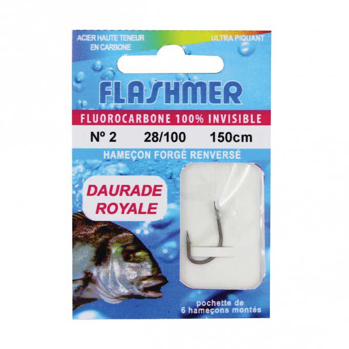 Flashmer Fluorocarbon Getuigde Zeebrasemhaak (x6)