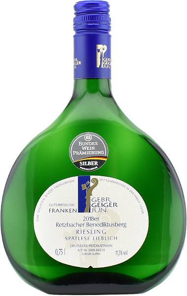 Weingut Gebr. Geiger jun. Riesling Spätlese lieblich Retzbacher Benediktusberg 2018