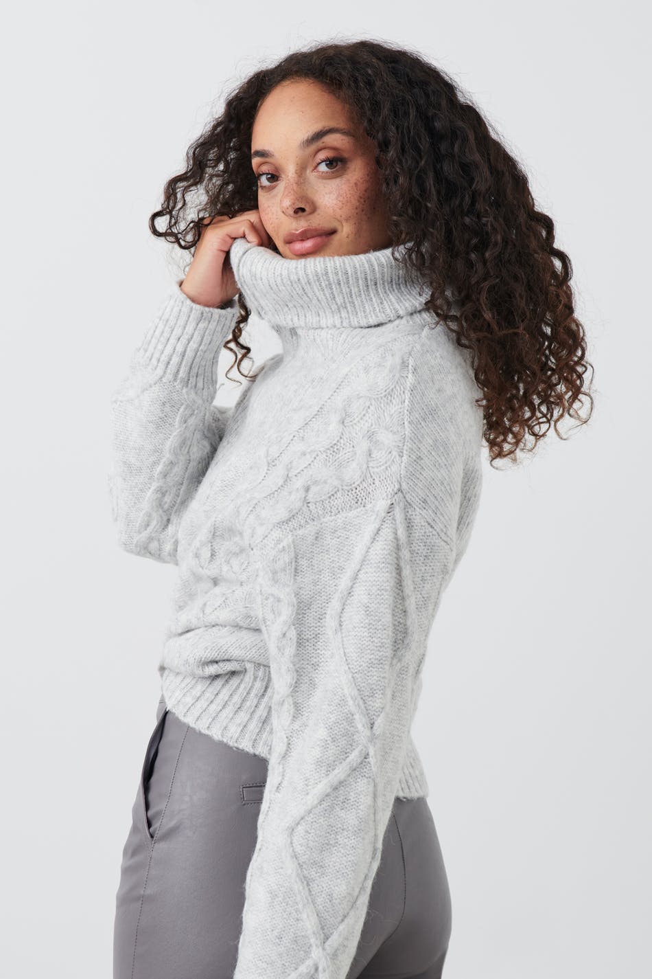 Knitted zip sweater