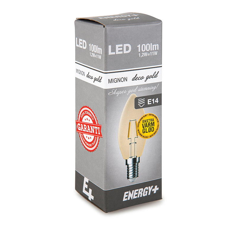 Energy Dekorpære LED 100 lm Gold mignon E14 C35