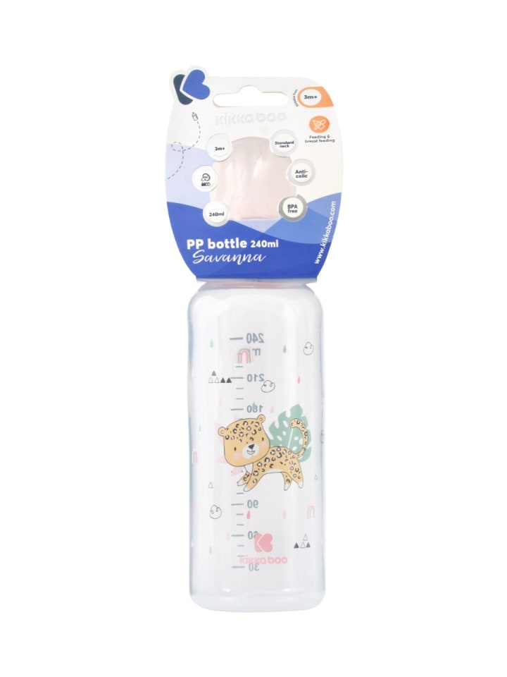 Kikkaboo Babyflasche Savanna PP 240 ml in rosa günstig kaufen onesize