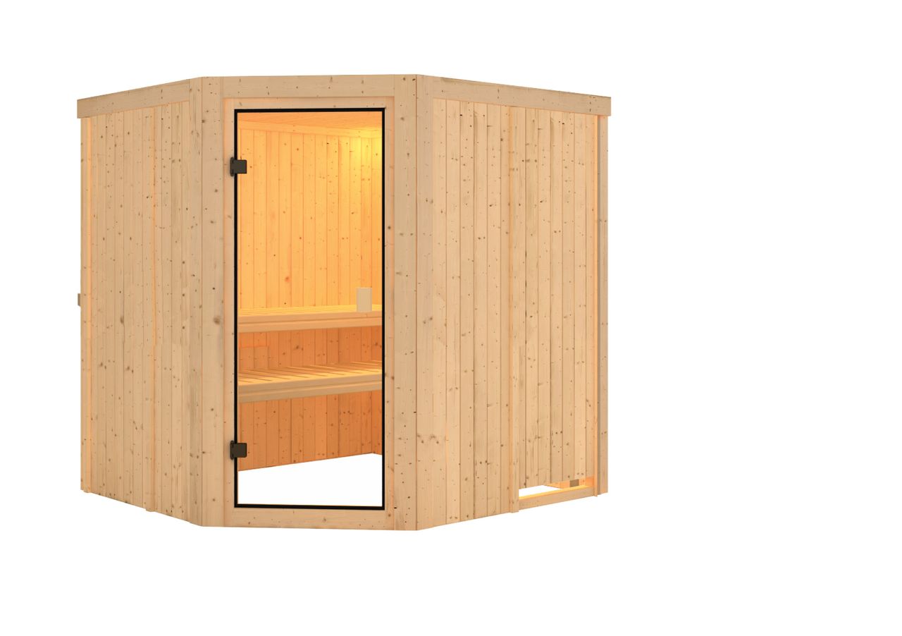 Karibu Sauna Dambach Eckeinstieg ohne Ofen