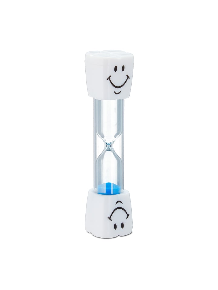relaxdays 20x Sanduhr Zähneputzen in Weiß-Blau günstig kaufen onesize