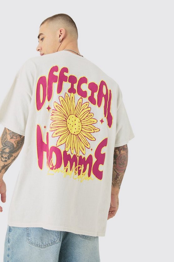 Oversize T-Shirt mit floralem Print
