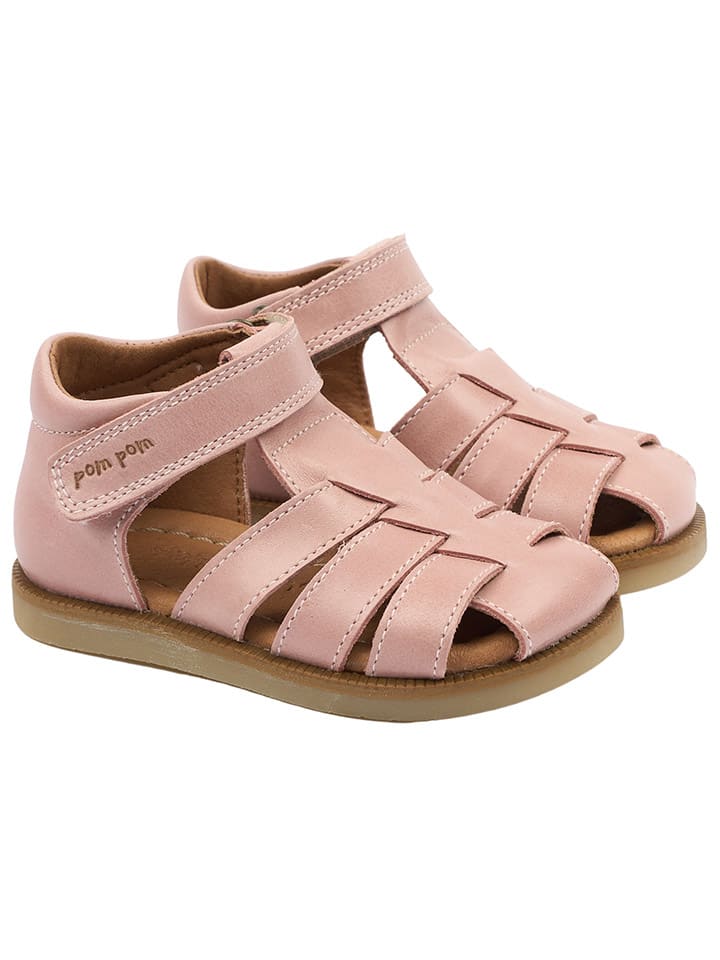POM POM Leder-Halbsandalen in Rosa günstig kaufen