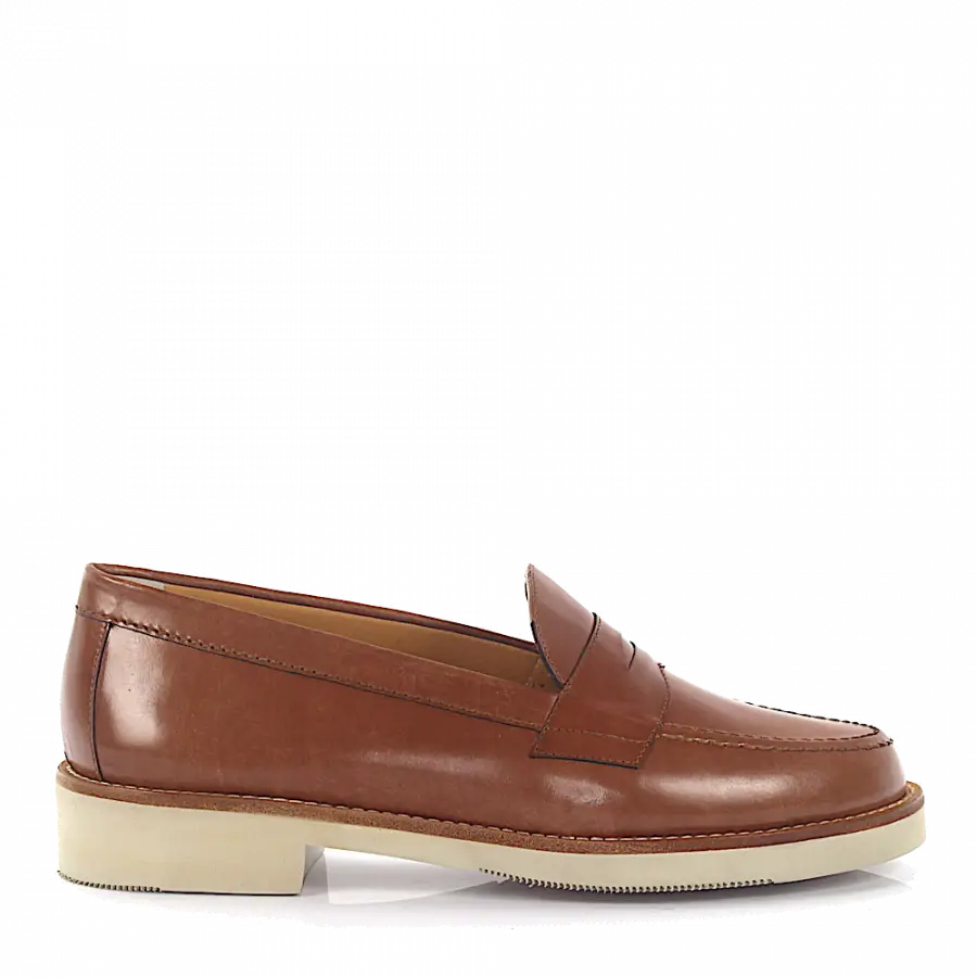 Truman's - Loafer Glattleder Kalbsleder braun - beige