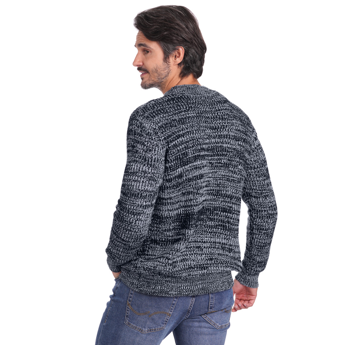 Herren Strickpullover mit hohem Rundhals