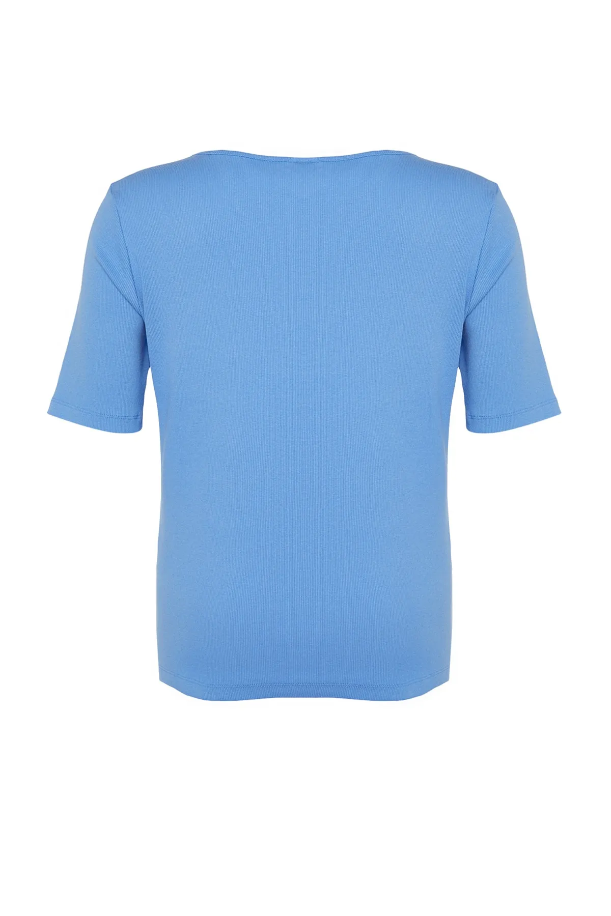 Trendyol Curve  Lilafarbenes Strick-T-Shirt mit quadratischem Kragen TBBSS22BF0027