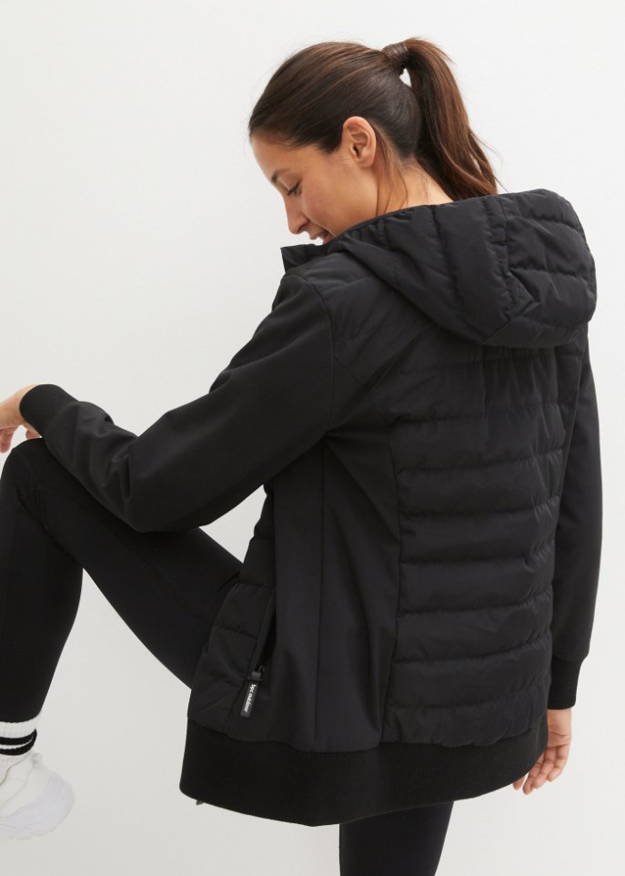 Hybrid Steppjacke mit Materialmix, wasserabweisend