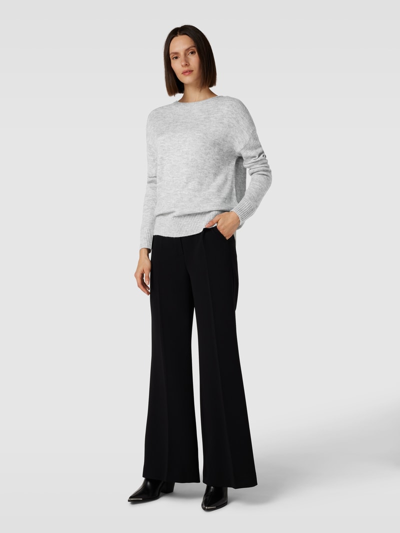 Strickpullover in melierter Optik in hellgrau meliert
