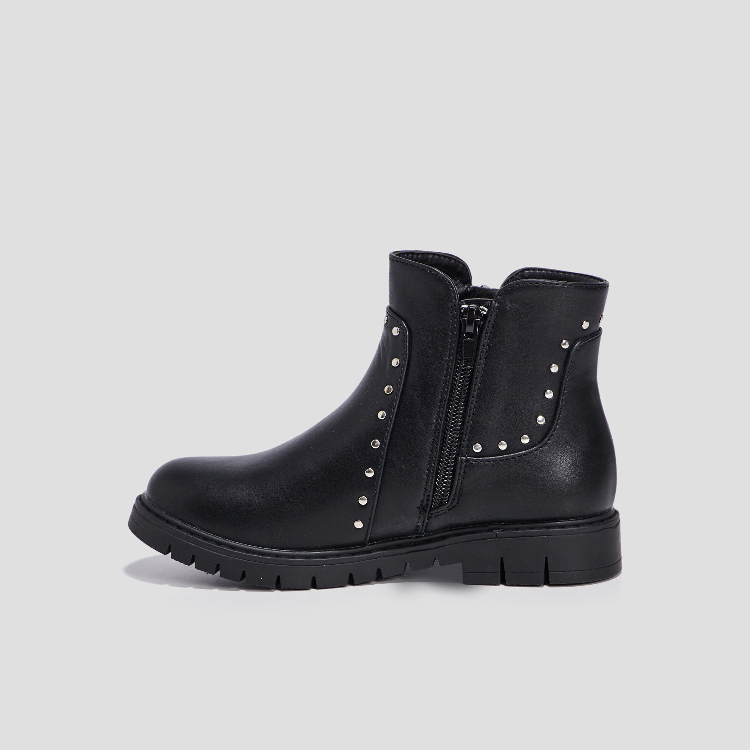 Bottines avec clous noir fille | La Halle