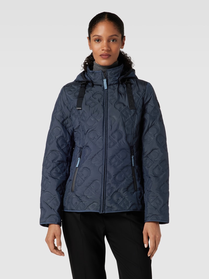 Steppjacke mit Logo-Muster in marineblau