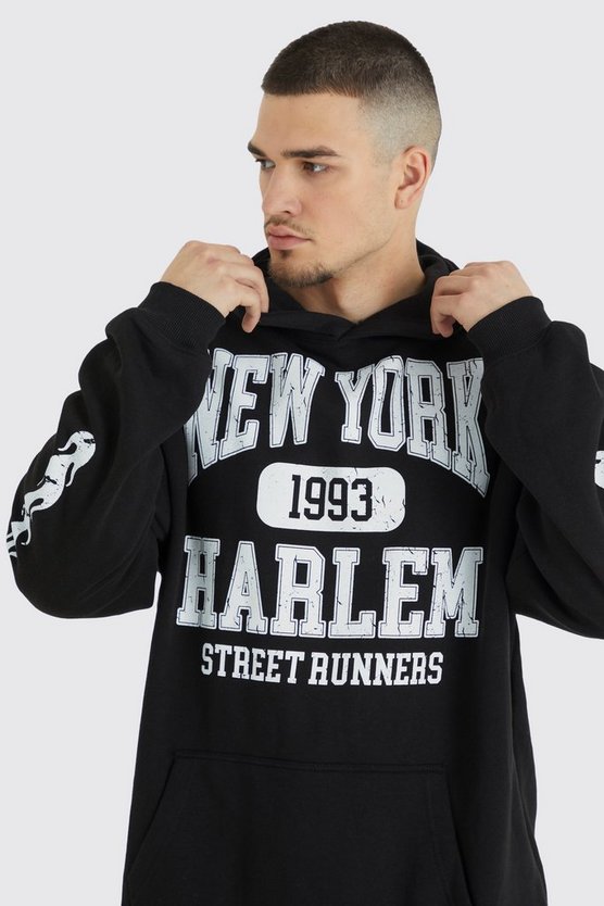 Tall Oversize Hoodie mit Flammen-Print