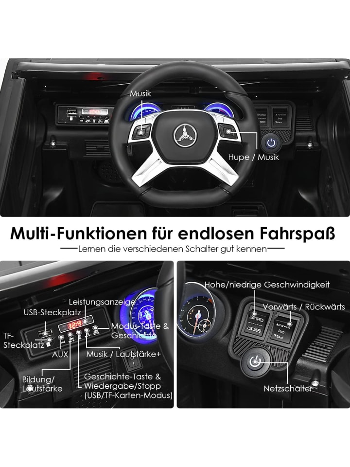 COSTWAY 12V Elektroauto ab 3 Jahren in Schwarz günstig kaufen onesize